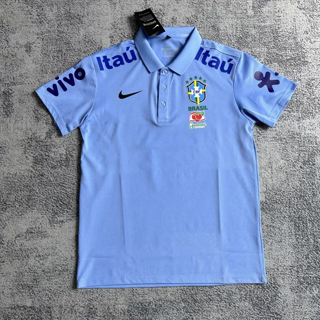 AAA Quality Brazil 25/26 Light Blue Polo Shirt